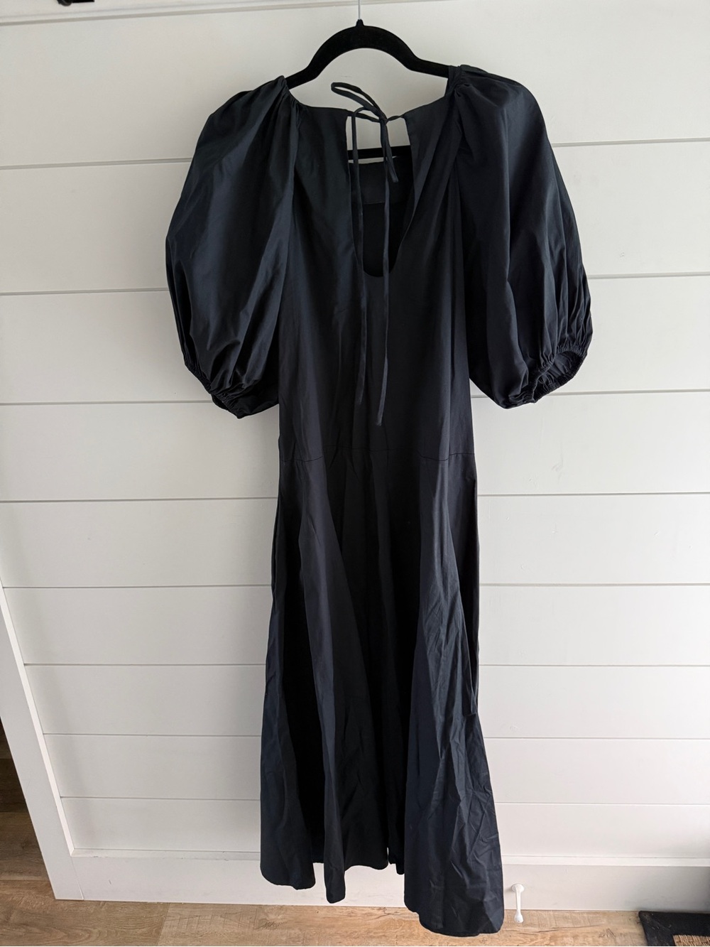 RHODE Black Puff-Sleeve Maxi Dress, Size 8 - Picture 5 of 9